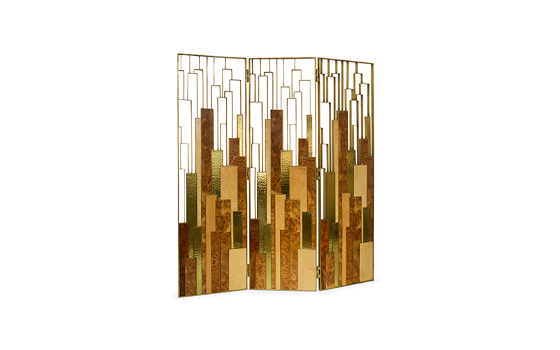 DELPHI | Wood Modern Tri-fold Screen by BRABBU